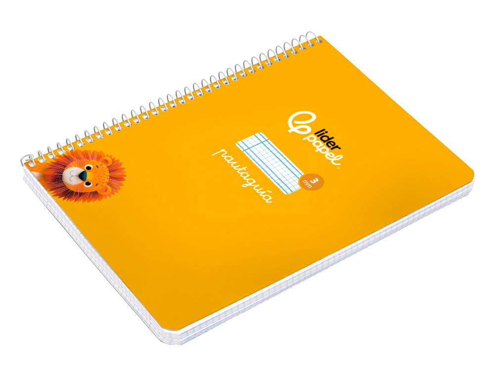 CUADERNO ESPIRAL LIDERPAPEL A5 PAUTAGUIA TAPA BLANDA 40H 75GR CUADRO PAUTADO 3MM COLOR AMARILLO
