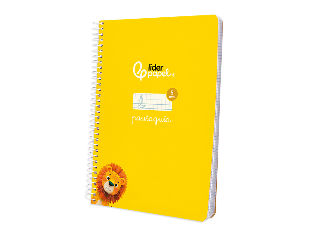 CUADERNO ESPIRAL LIDERPAPEL DIN A5 PAUTAGUIA TAPA BLANDA 40H 75 GR CUADRO PAUTADO 5MM COLOR AMARILLO