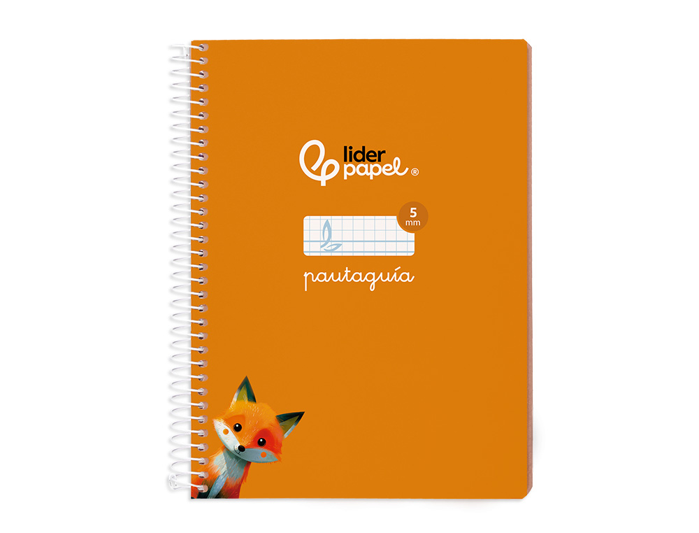 CUADERNO ESPIRAL LIDERPAPEL A5 PAUTAGUIA TAPA BLANDA 40 H 75 GR CUADRO PAUTADO 5MM COLOR NARANJA