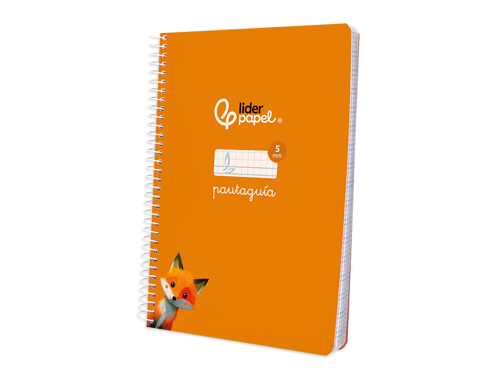 CUADERNO ESPIRAL LIDERPAPEL A5 PAUTAGUIA TAPA BLANDA 40 H 75 GR CUADRO PAUTADO 5MM COLOR NARANJA