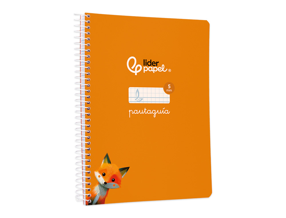 CUADERNO ESPIRAL LIDERPAPEL A5 PAUTAGUIA TAPA BLANDA 40 H 75 GR CUADRO PAUTADO 5MM COLOR NARANJA