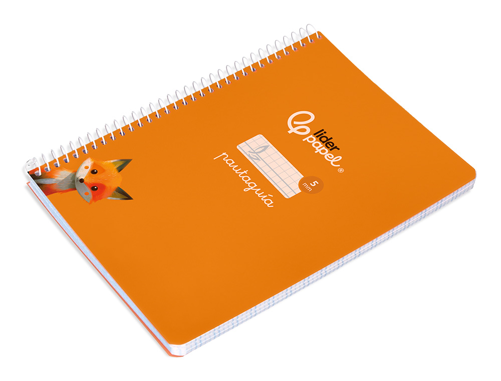 CUADERNO ESPIRAL LIDERPAPEL A5 PAUTAGUIA TAPA BLANDA 40 H 75 GR CUADRO PAUTADO 5MM COLOR NARANJA