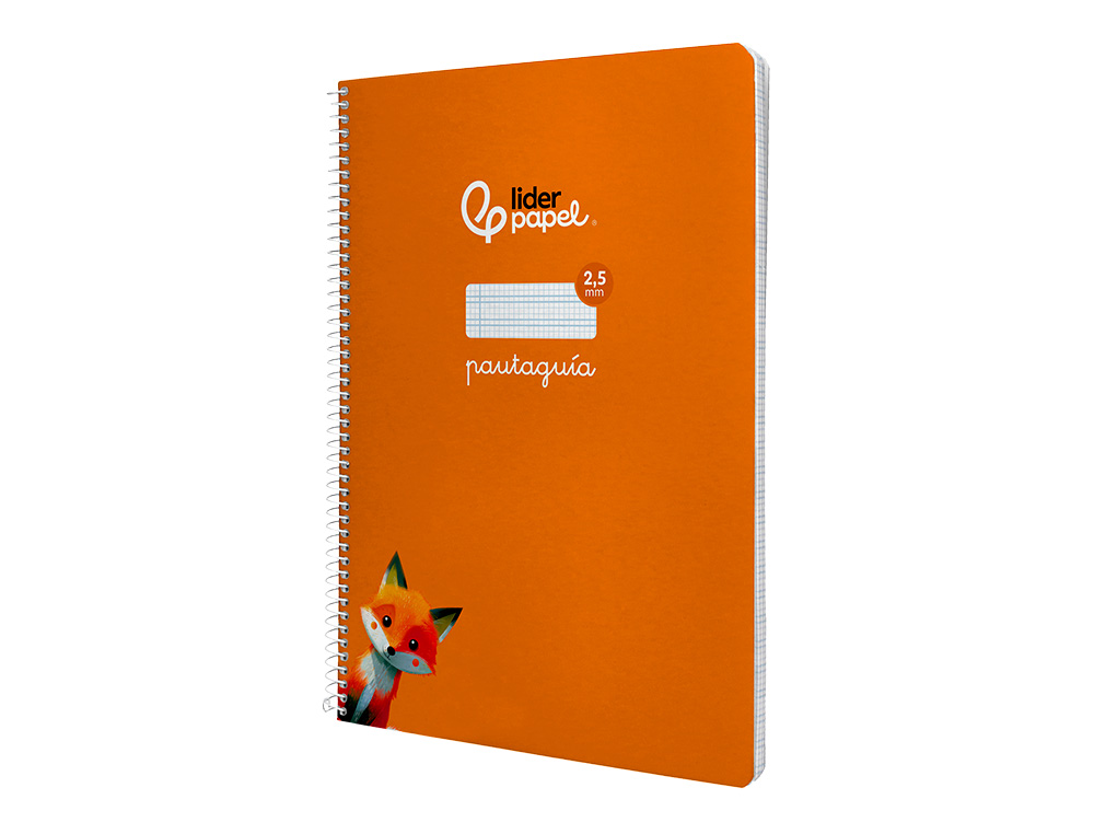 CUADERNO ESPIRAL LIDERPAPEL DIN A4 PAUTAGUIA TAPA DURA 80H 90 GR CUADRO PAUTADO 2,5 MM COLOR NARANJA