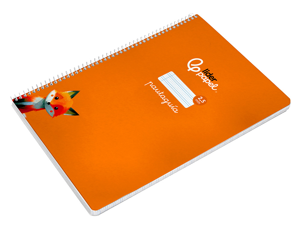 CUADERNO ESPIRAL LIDERPAPEL DIN A4 PAUTAGUIA TAPA DURA 80H 90 GR CUADRO PAUTADO 2,5 MM COLOR NARANJA