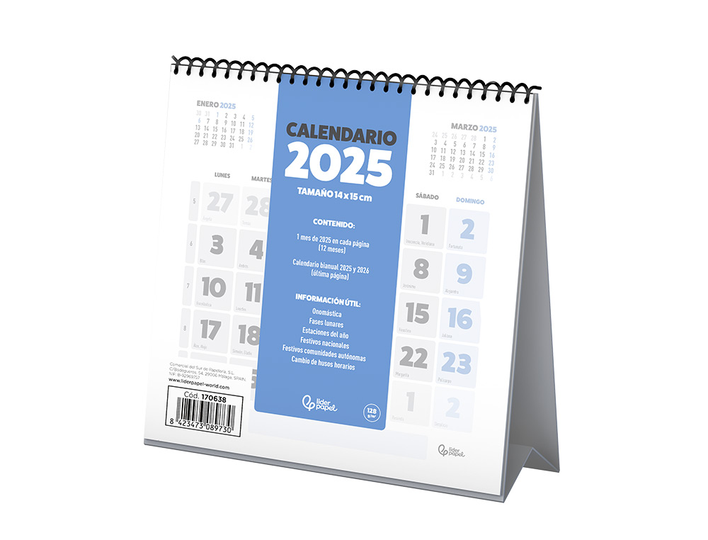 CALENDARIOS LIDERPAPEL 2025 PACK DE 24 UNIDADES DISEOS SURTIDOS LOTE