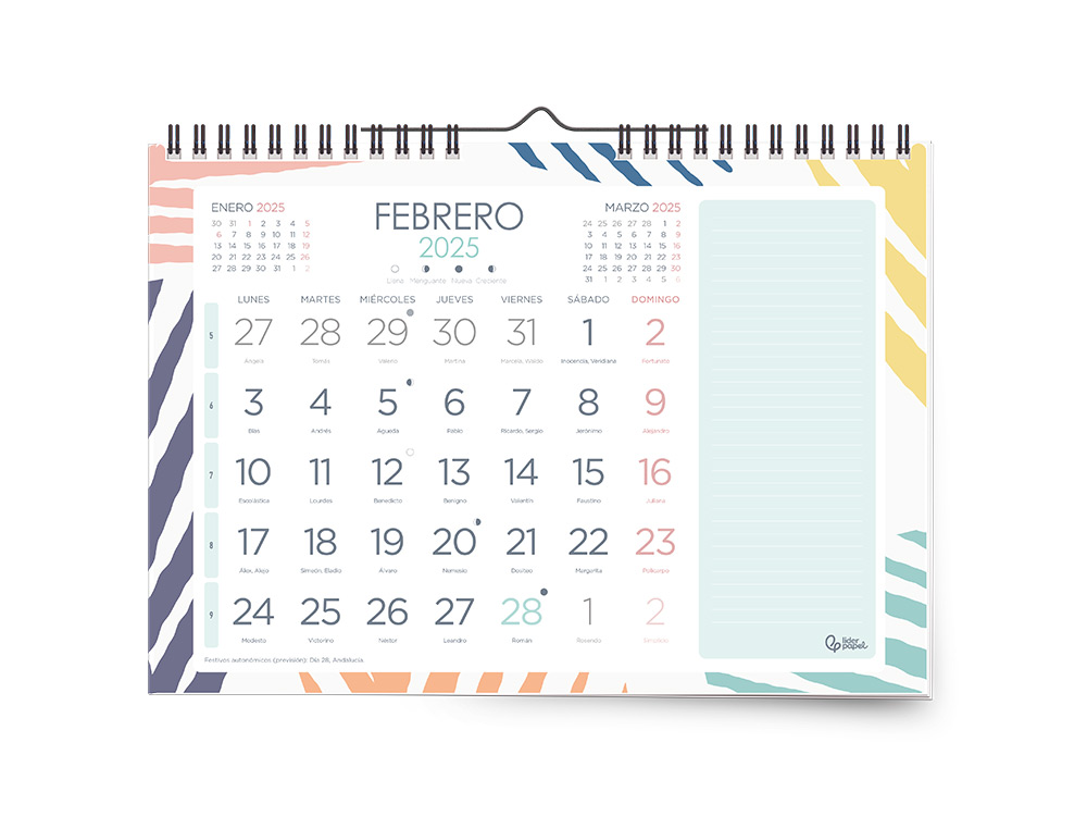 CALENDARIOS LIDERPAPEL 2025 PACK DE 24 UNIDADES DISEOS SURTIDOS LOTE