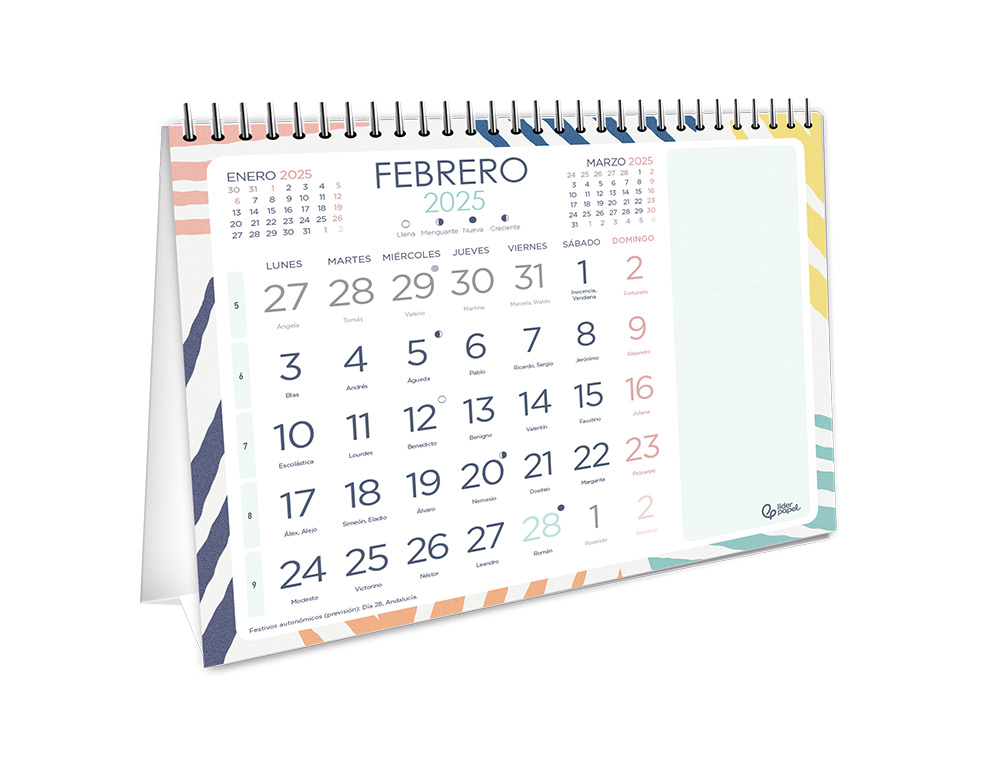 CALENDARIOS LIDERPAPEL 2025 PACK DE 24 UNIDADES DISEOS SURTIDOS LOTE