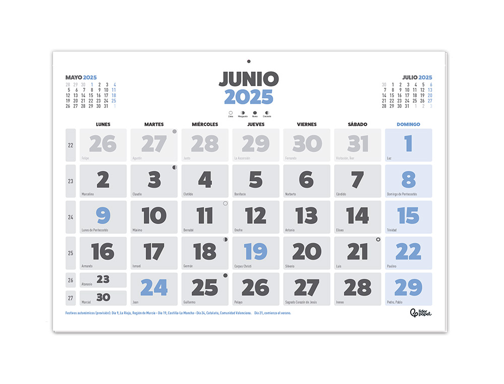 CALENDARIOS LIDERPAPEL 2025 PACK DE 24 UNIDADES DISEOS SURTIDOS LOTE