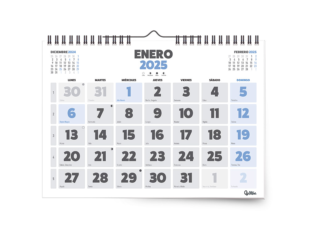 CALENDARIOS LIDERPAPEL 2025 PACK DE 24 UNIDADES DISEOS SURTIDOS LOTE