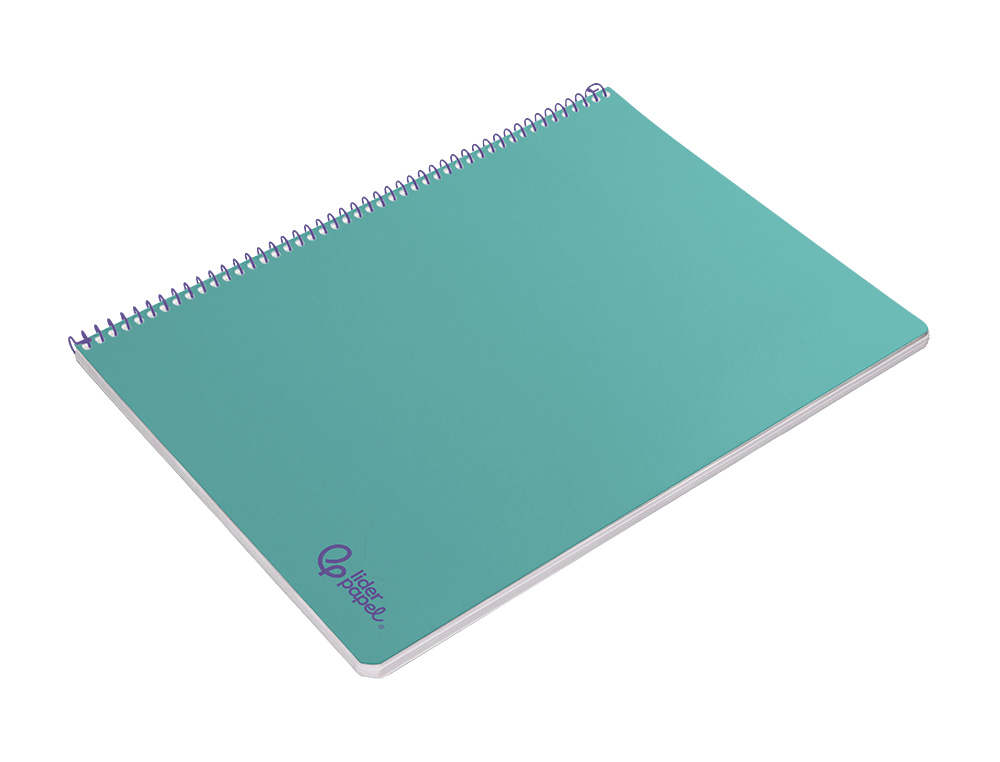 CUADERNO ESPIRAL LIDERPAPEL A4 SMART TAPA BLANDA 80H 75GR CUADRO 4MM CON MARGEN COLOR TURQUESA