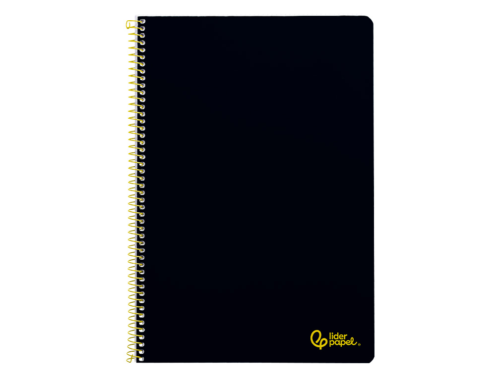 CUADERNO ESPIRAL LIDERPAPEL A4 SMART TAPA BLANDA 80H 75GR PAUTA 3,5MM CON MARGEN COLOR NEGRO