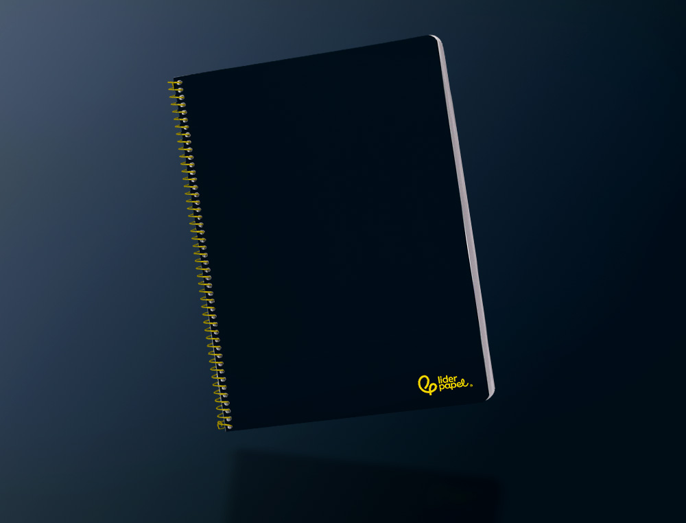 CUADERNO ESPIRAL LIDERPAPEL A4 SMART TAPA BLANDA 80H 75GR PAUTA 3,5MM CON MARGEN COLOR NEGRO