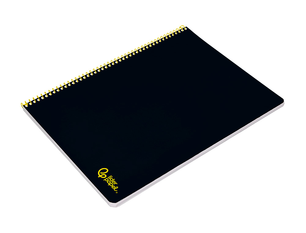 CUADERNO ESPIRAL LIDERPAPEL A4 SMART TAPA BLANDA 80H 75GR PAUTA 3,5MM CON MARGEN COLOR NEGRO