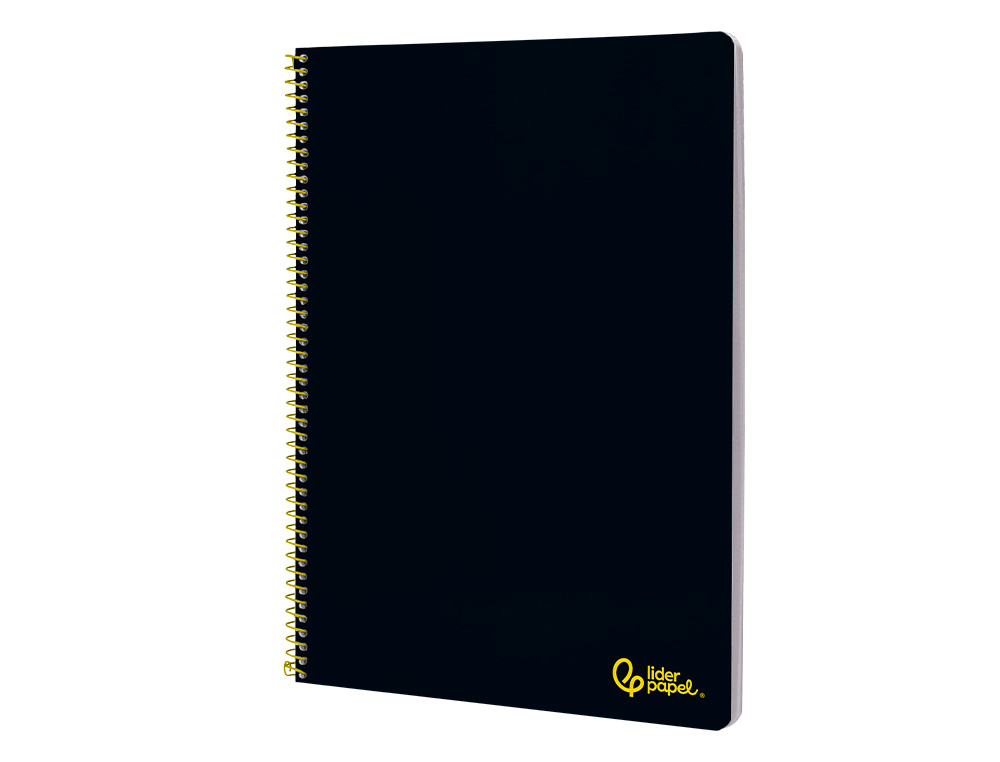 CUADERNO ESPIRAL LIDERPAPEL A4 SMART TAPA BLANDA 80H 75GR PAUTA 3,5MM CON MARGEN COLOR NEGRO