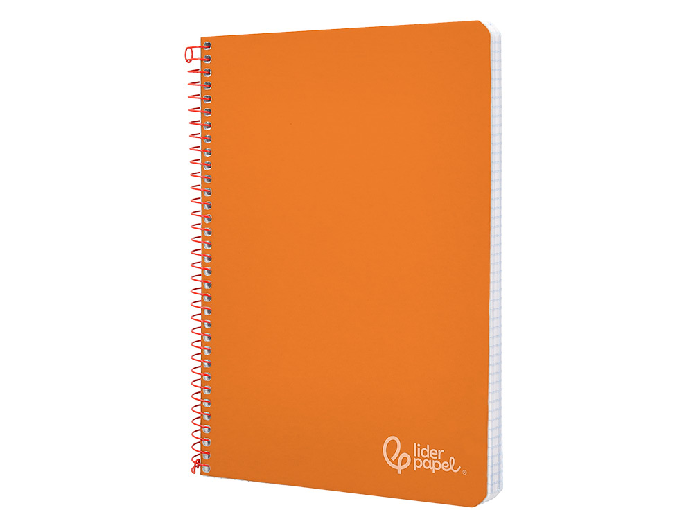 CUADERNO ESPIRAL LIDERPAPEL A4 WITTY TAPA DURA 80H 90GR RAYADO HORIZONTAL CON MARGEN COLOR NARANJA