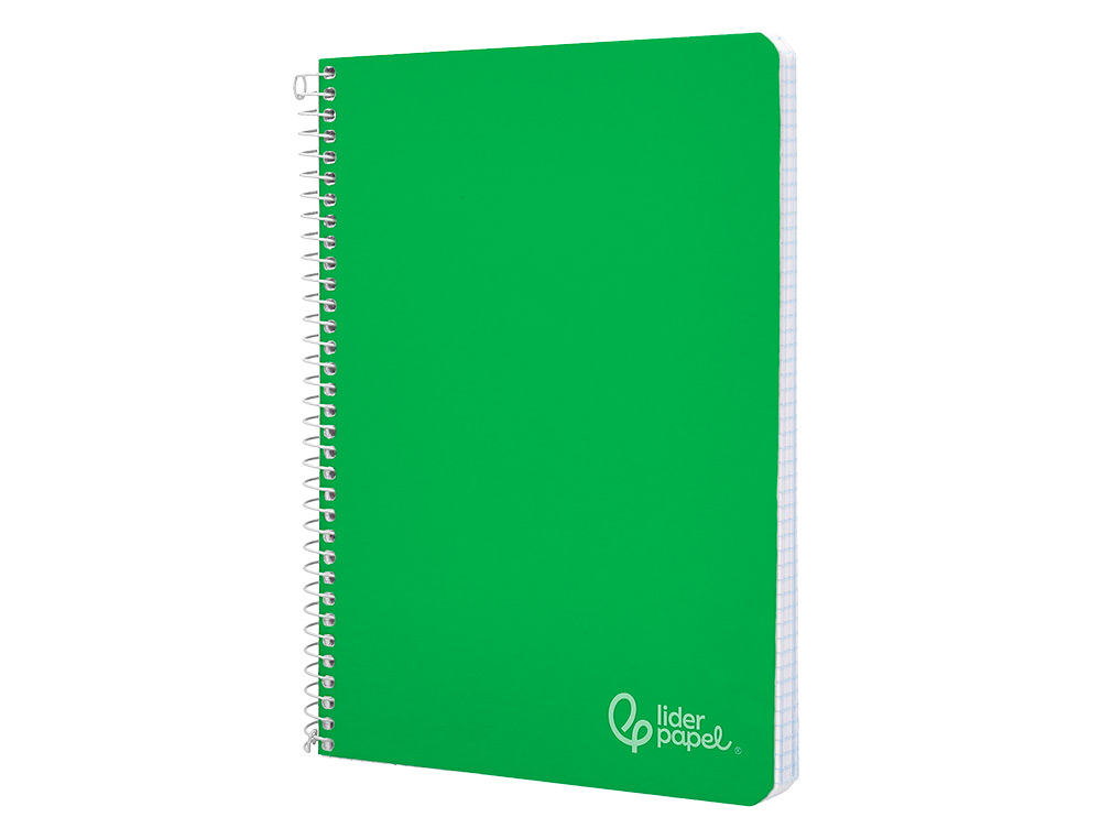 CUADERNO ESPIRAL LIDERPAPEL A4 WITTY TAPA DURA 80H 90GR RAYADO HORIZONTAL CON MARGEN COLOR VERDE