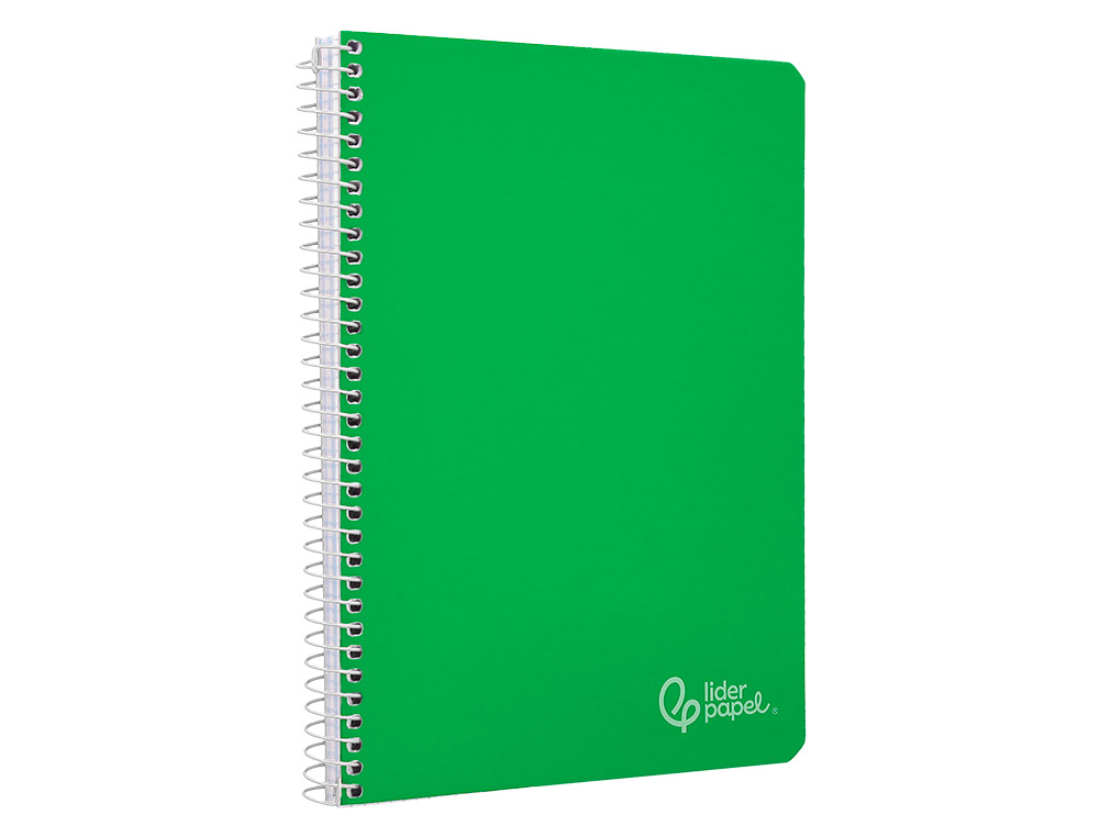 CUADERNO ESPIRAL LIDERPAPEL A4 WITTY TAPA DURA 80H 90GR RAYADO HORIZONTAL CON MARGEN COLOR VERDE