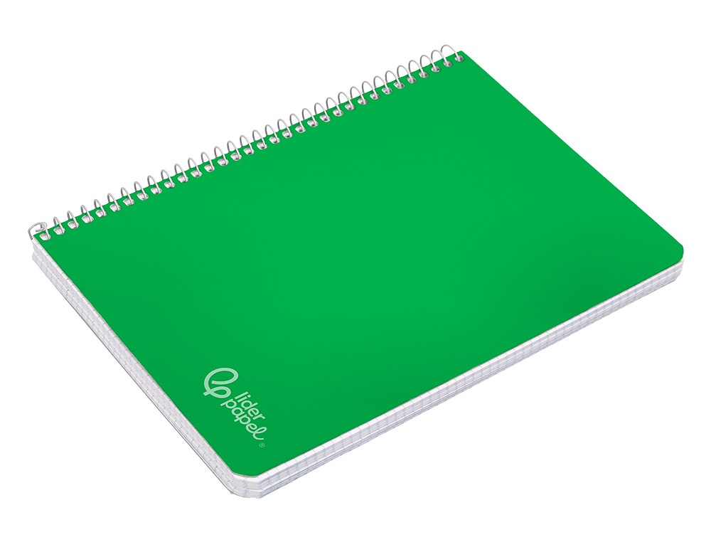 CUADERNO ESPIRAL LIDERPAPEL A4 WITTY TAPA DURA 80H 90GR RAYADO HORIZONTAL CON MARGEN COLOR VERDE
