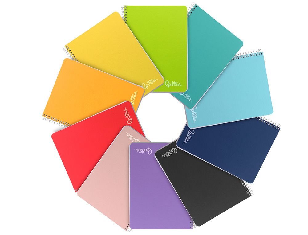 CUADERNO ESPIRAL LIDERPAPEL A5 WITTY TAPA DURA 80H 90GR RAYADO MONTESSORI 5 MM COLORES SURTIDOS
