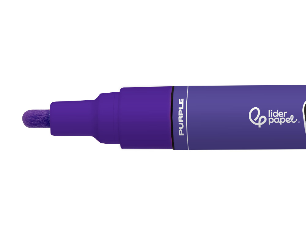 ROTULADOR LIDERPAPEL ACRYLIC BASE AGUA TODO TIPO DE SUPERFICIE PUNTA REDONDA 3 MM PURPURA