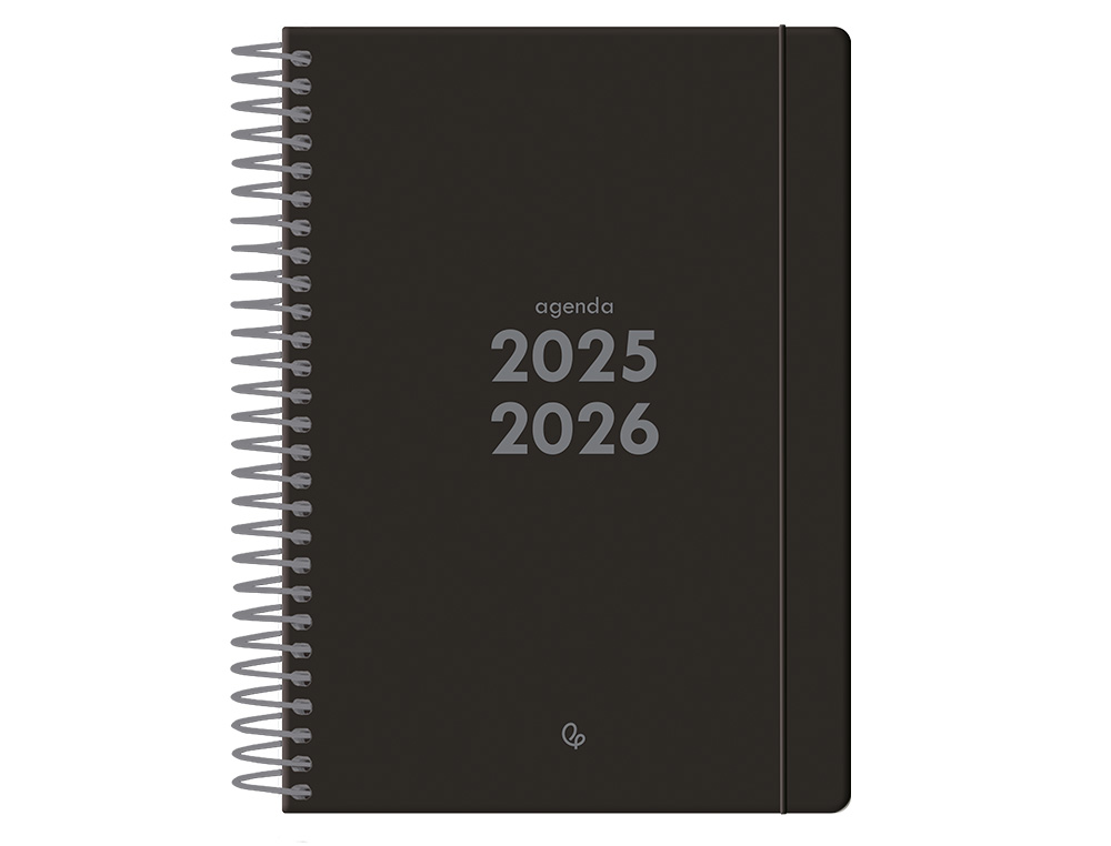 AGENDA ESCOLAR LIDERPAPEL 25-26 ESPIRAL BASIC NEGRO DIA PAGINA A5 BILINGE PAPEL FSC 70 GR FSC 70 GR
