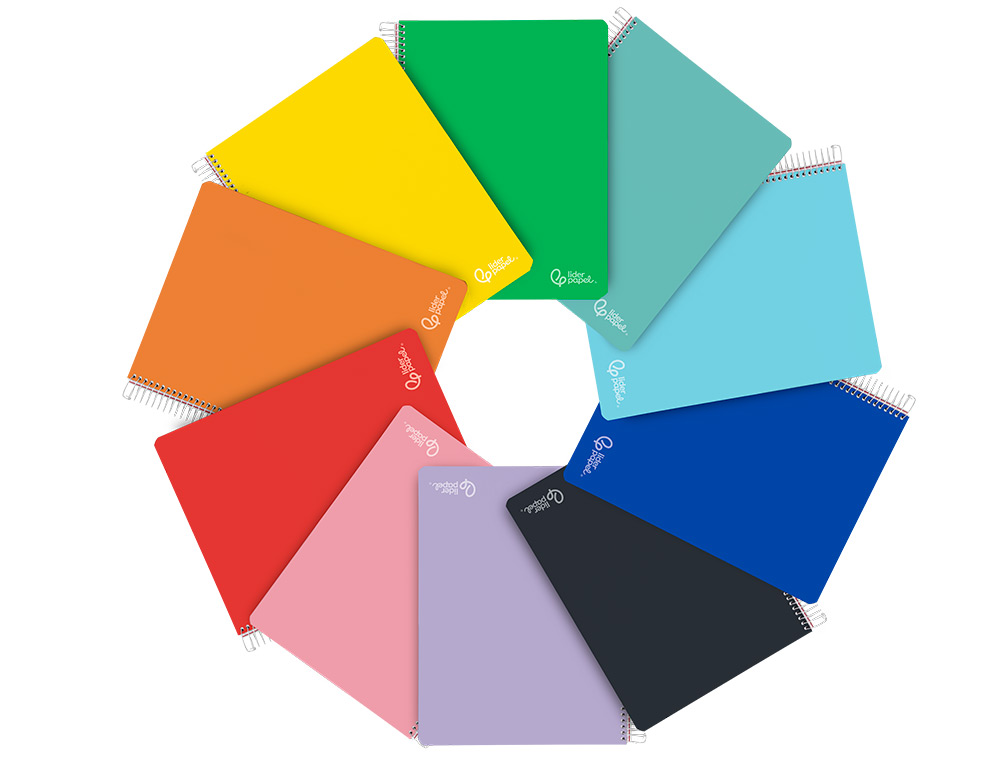CUADERNO ESPIRAL LIDERPAPEL A5 MICRO WITTY TAPA DURA 120H 90GR CUADRO 5MM 5 BANDAS 6 TALADROS COLORES SURTIDOS