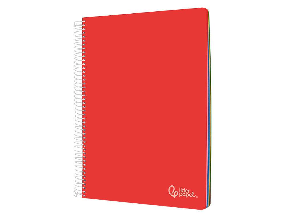 CUADERNO ESPIRAL LIDERPAPEL A5 MICRO WITTY TAPA DURA 120H 90GR CUADRO 5MM 5 BANDAS 6 TALADROS COLORES SURTIDOS