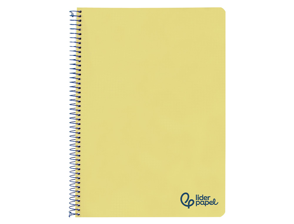 CUADERNO ESPIRAL LIDERPAPEL A4 WONDER TAPA PLASTICO 80H 90GR RAYADO HORIZONTAL CON MARGEN COLOR AMARILLO