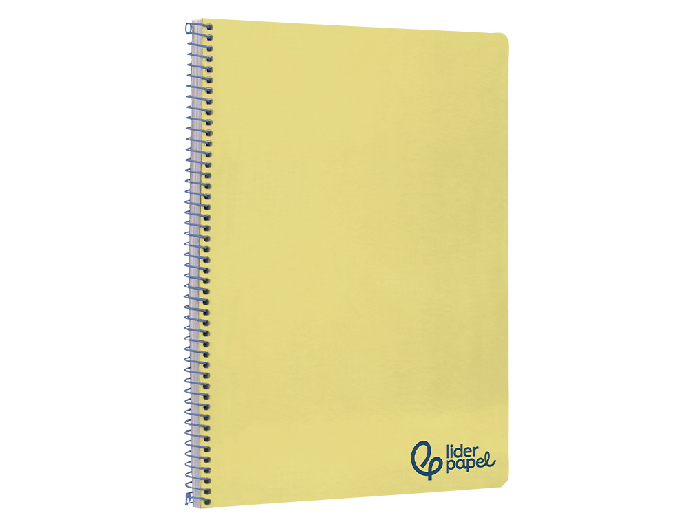 CUADERNO ESPIRAL LIDERPAPEL A4 WONDER TAPA PLASTICO 80H 90GR RAYADO HORIZONTAL CON MARGEN COLOR AMARILLO