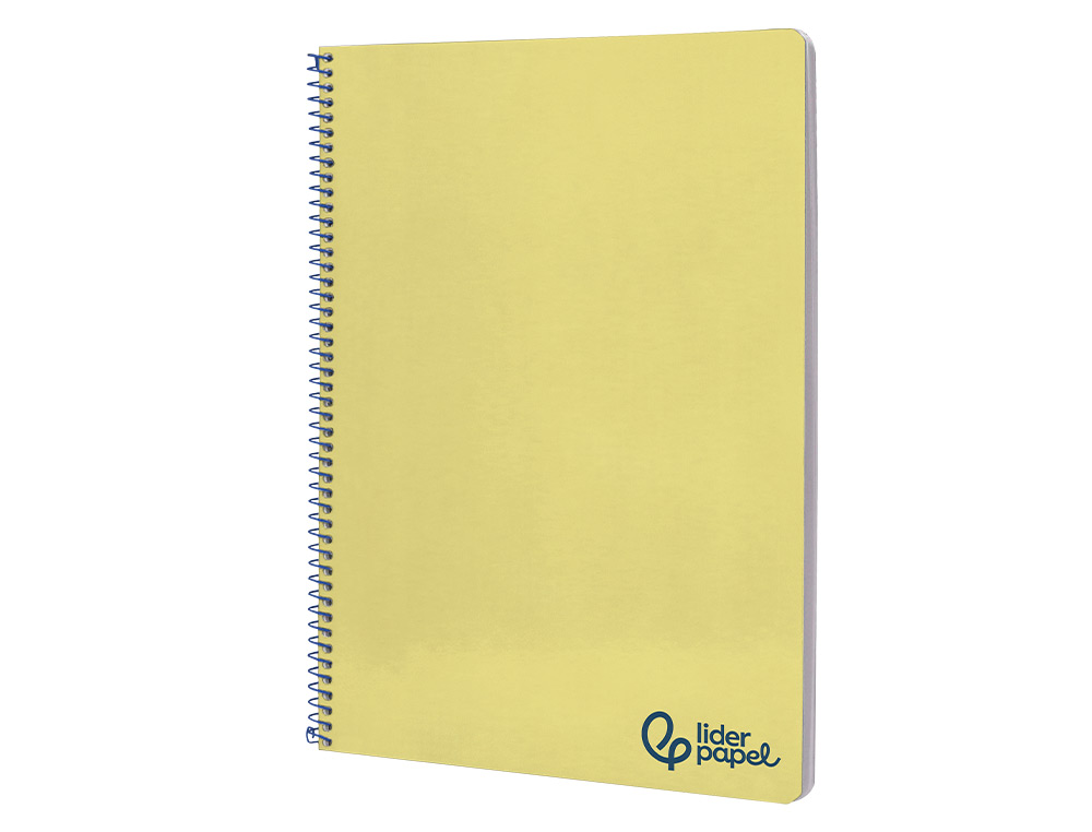 CUADERNO ESPIRAL LIDERPAPEL A4 WONDER TAPA PLASTICO 80H 90GR RAYADO HORIZONTAL CON MARGEN COLOR AMARILLO