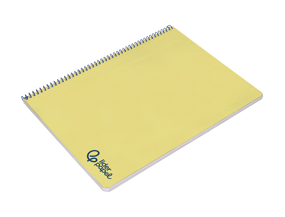 CUADERNO ESPIRAL LIDERPAPEL A4 WONDER TAPA PLASTICO 80H 90GR RAYADO HORIZONTAL CON MARGEN COLOR AMARILLO