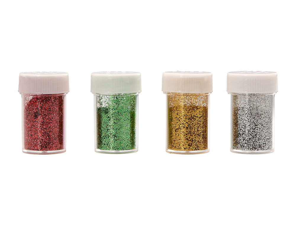 PURPURINA LIDERPAPEL BIODEGRADABLE FANTASIA BOTE DE 7 GR COLORES METALICOS SURTIDOS BLISTER DE 4