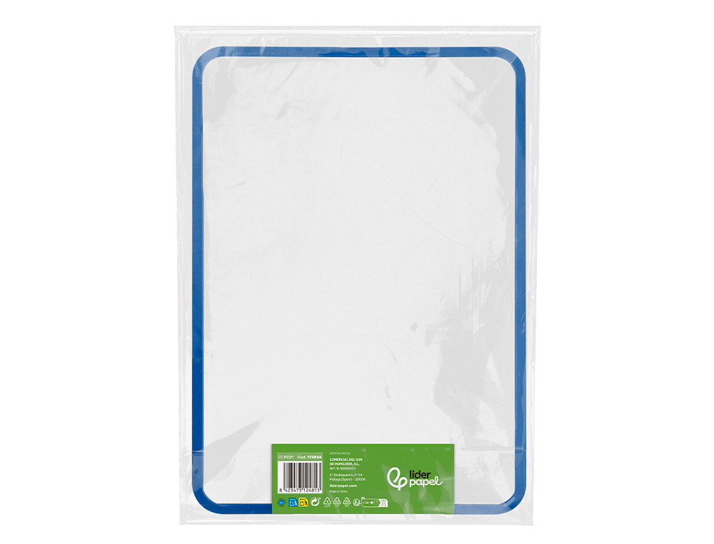 PIZARRA BLANCA LIDERPAPEL 30X42 CM MAGNETICA DOBLE CARA LISA CON ROTULADOR IMAN Y BORRADOR