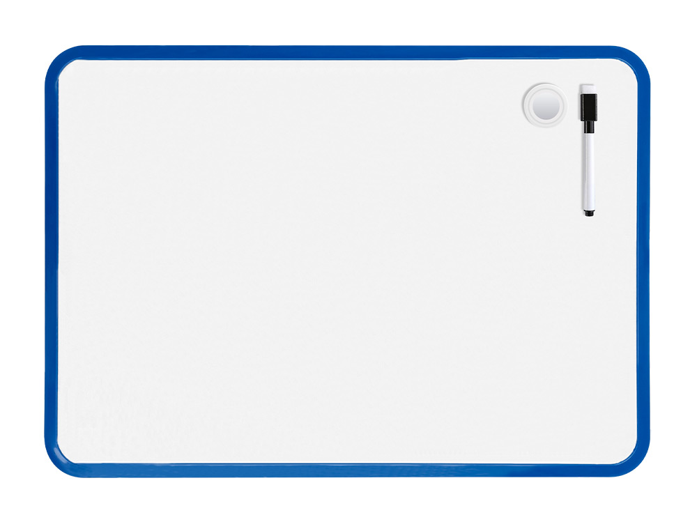 PIZARRA BLANCA LIDERPAPEL 30X42 CM MAGNETICA DOBLE CARA LISA CON ROTULADOR IMAN Y BORRADOR