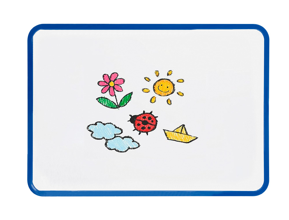 PIZARRA BLANCA LIDERPAPEL 30X42 CM MAGNETICA DOBLE CARA LISA CON ROTULADOR IMAN Y BORRADOR