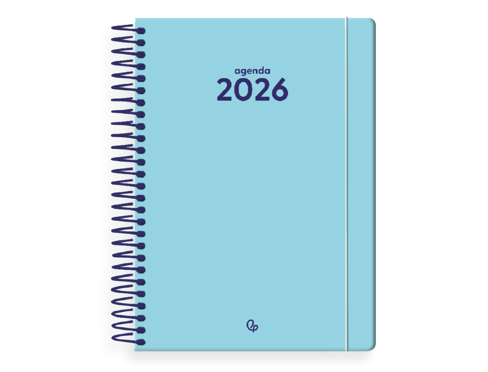 AGENDA ESPIRAL LIDERPAPEL CLASSIC A6 2026 DIA PAGINA AZUL CLARO PAPEL 70 GR FSC
