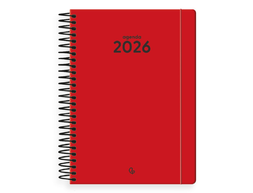 AGENDA ESPIRAL LIDERPAPEL CLASSIC A6 2026 DIA PAGINA ROJO PAPEL 70 GR FSC