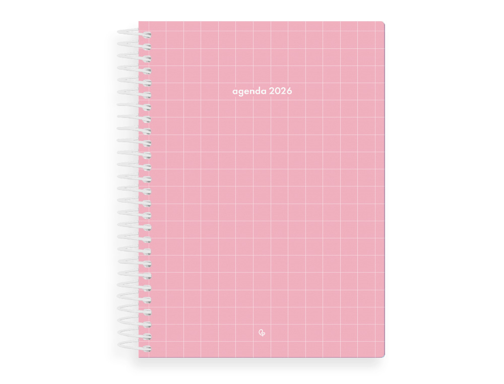 AGENDA ESPIRAL LIDERPAPEL GAZI A4 2026 DIA PAGINA ROSA PAPEL 70 GR FSC