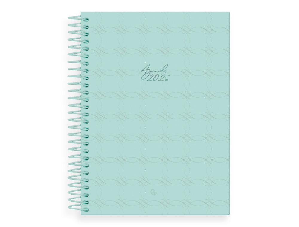 AGENDA ESPIRAL LIDERPAPEL PERISSA A5 2026 DIA PAGINA VERDE PAPEL 80 GR FSC