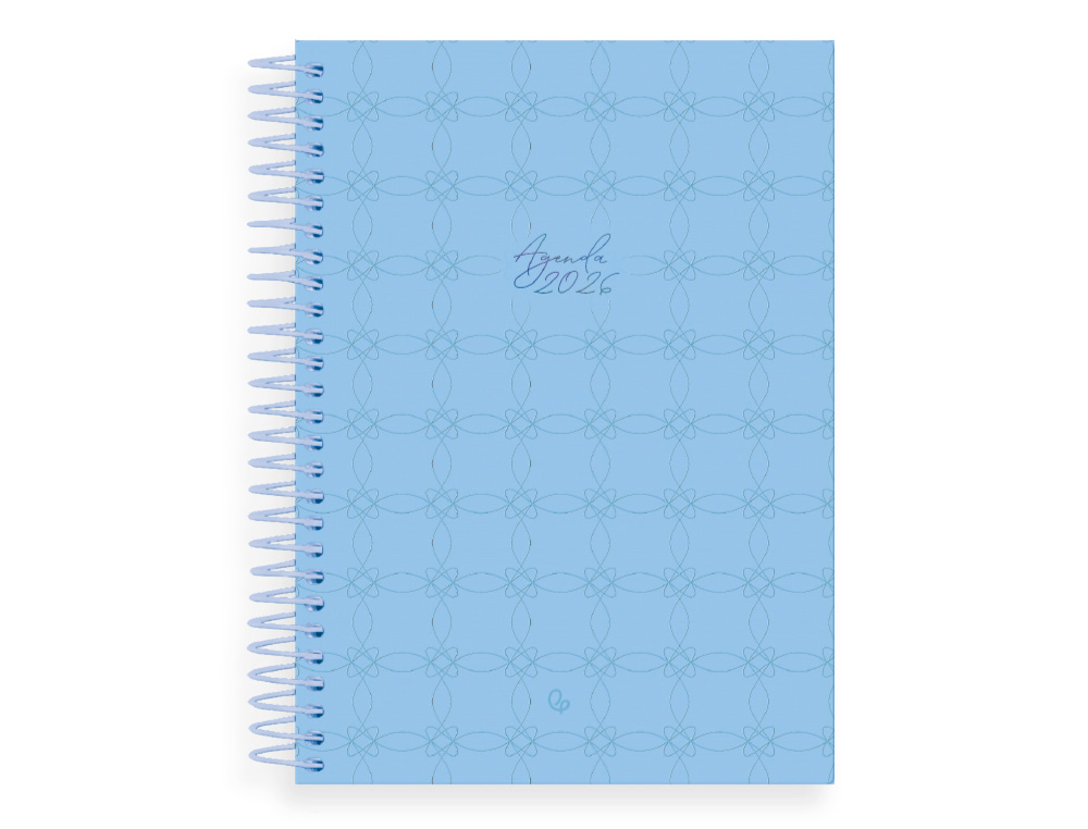 AGENDA ESPIRAL LIDERPAPEL PERISSA A5 2026 DIA PAGINA AZUL PAPEL 80 GR FSC