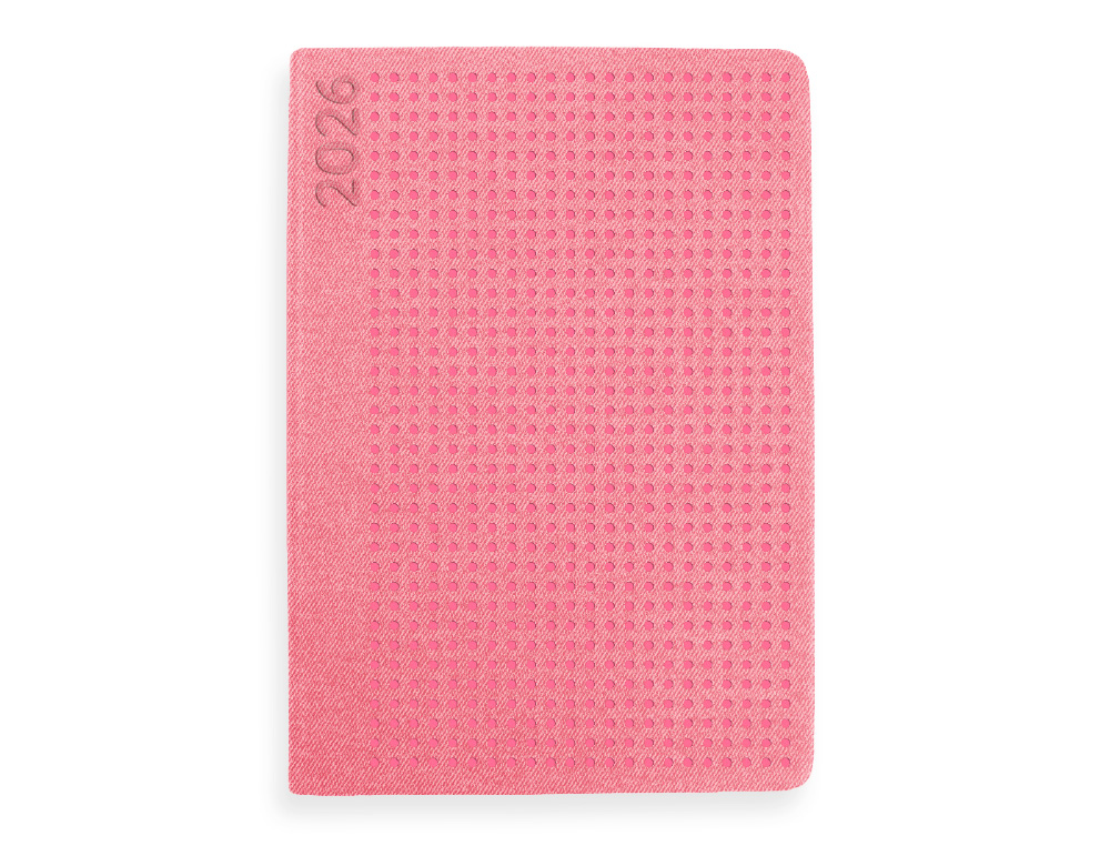 AGENDA ENCUADERNADA LIDERPAPEL ANAFI A5 2026 DIA PAGINA ROSA PAPEL 70 GR FSC