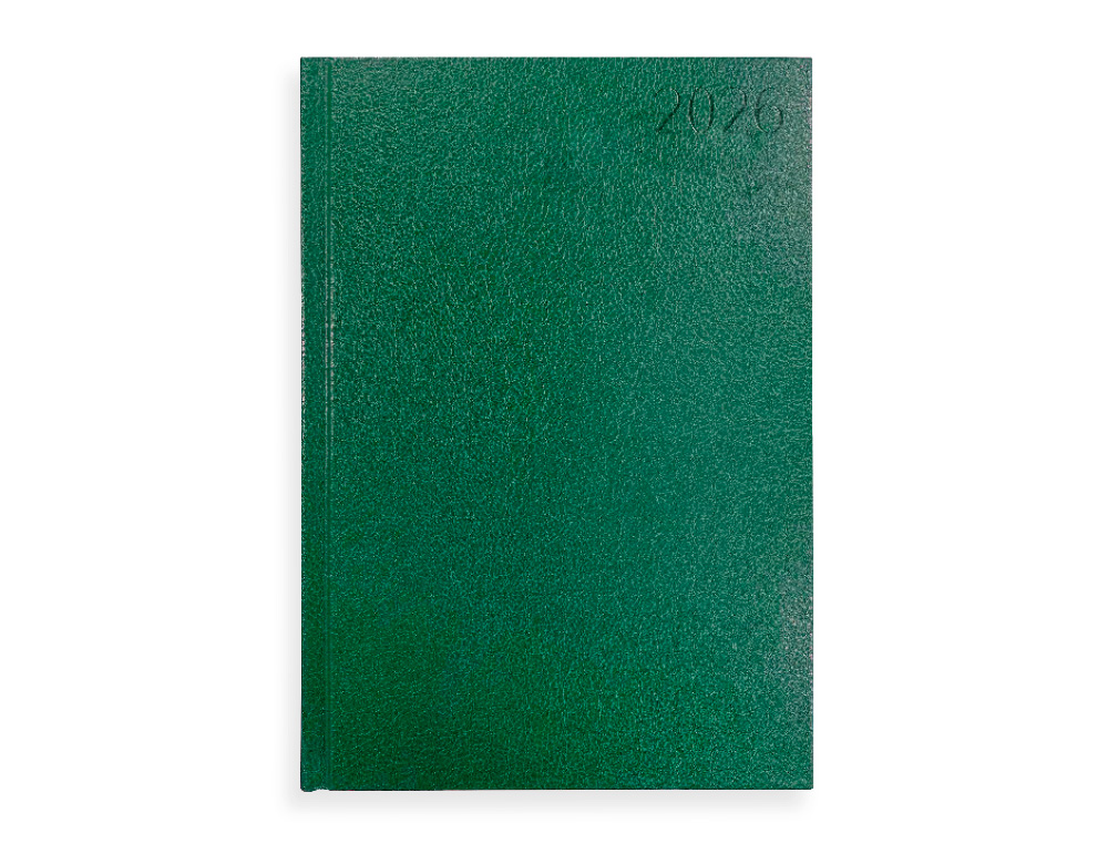 AGENDA ENCUADERNADA LIDERPAPEL CORFU A5 2026 DIA PAGINA VERDE PAPEL 60 GR FSC