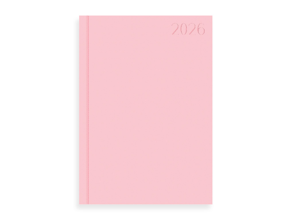 AGENDA ENCUADERNADA LIDERPAPEL CORFU A5 2026 DIA PAGINA ROSA PAPEL 60 GR FSC
