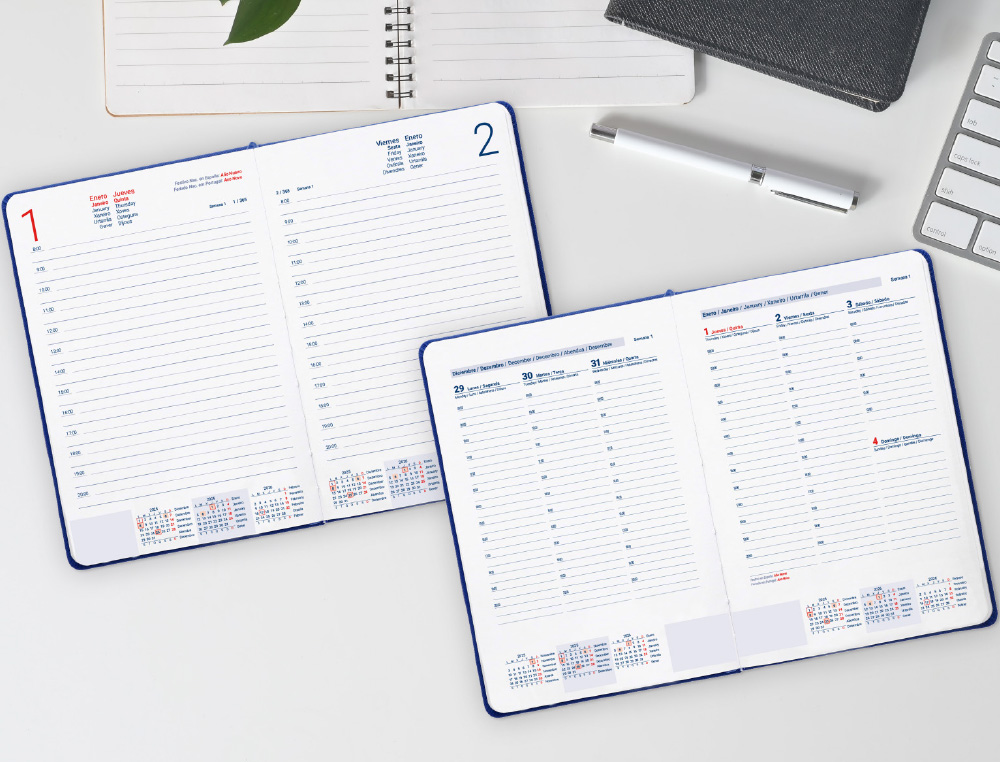 AGENDA ENCUADERNADA LIDERPAPEL CORFU A6 2026 DIA PAGINA VERDE PAPEL 60 GR FSC