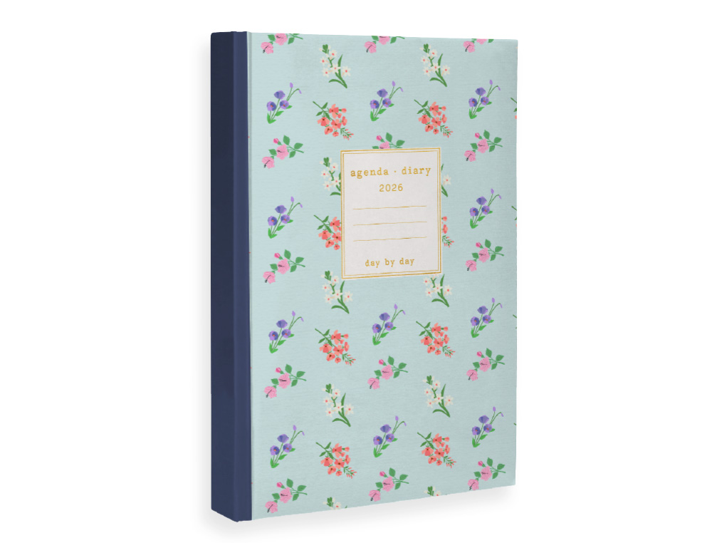 AGENDA ENCUADERNADA LIDERPAPEL NOMI A6 2026 DIA PAGINA AZUL PAPEL 70 GR FSC