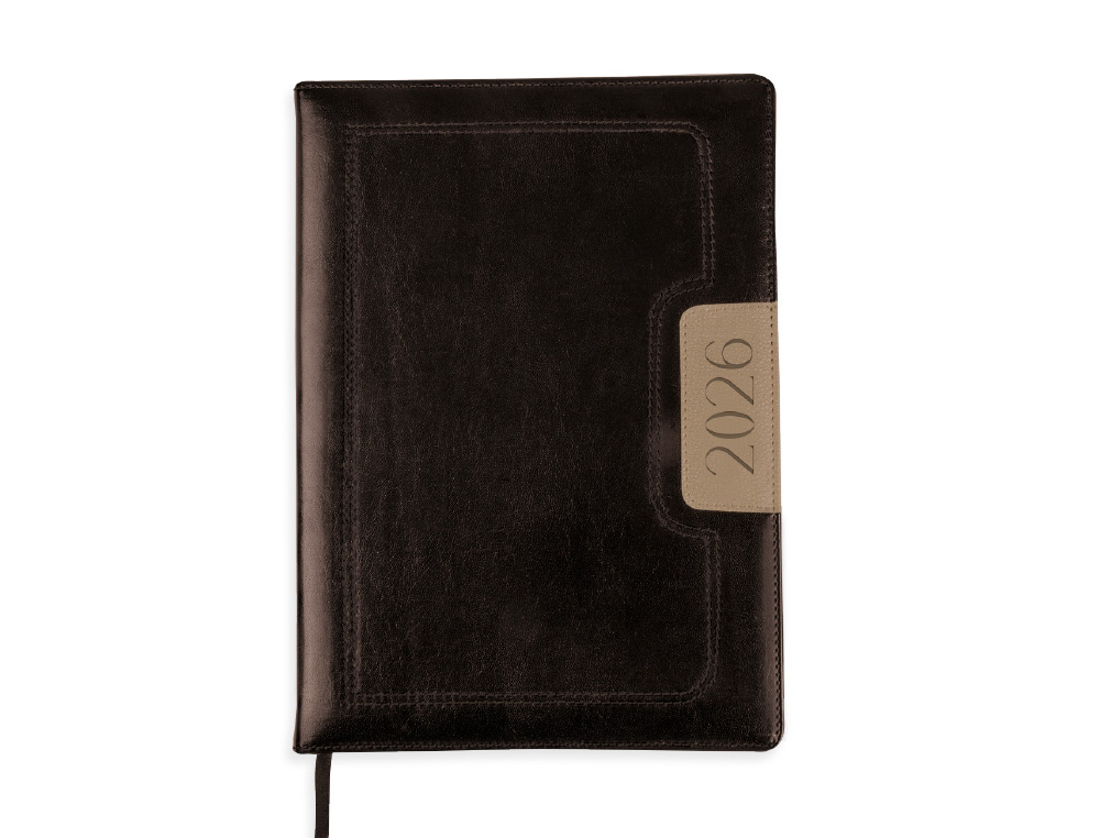 AGENDA ENCUADERNADA LIDERPAPEL DORIOS 170X240 MM 2026 DIA PAGINA NEGRO PAPEL 70 GR FSC