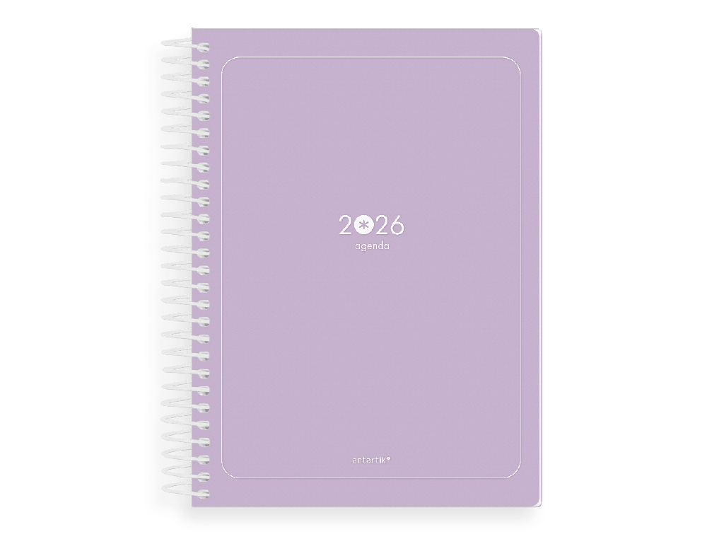 AGENDA ESPIRAL ANTARTIK ESSENTIALS A5+ 2026 DÍA PÁGINAMORADO PAPEL 80G FSC