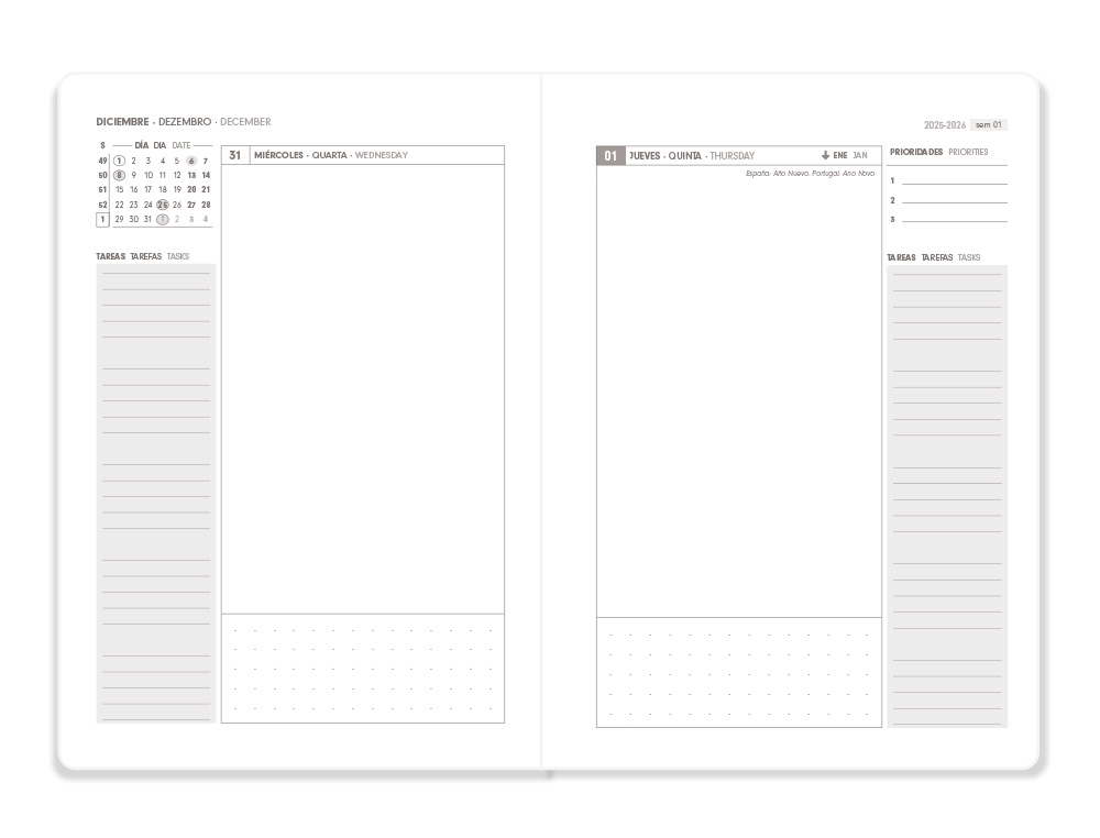 AGENDA ESPIRAL ANTARTIK HERE AND NOW A5+ 2026 DA PGINA ROSA PAPEL 80G FSC
