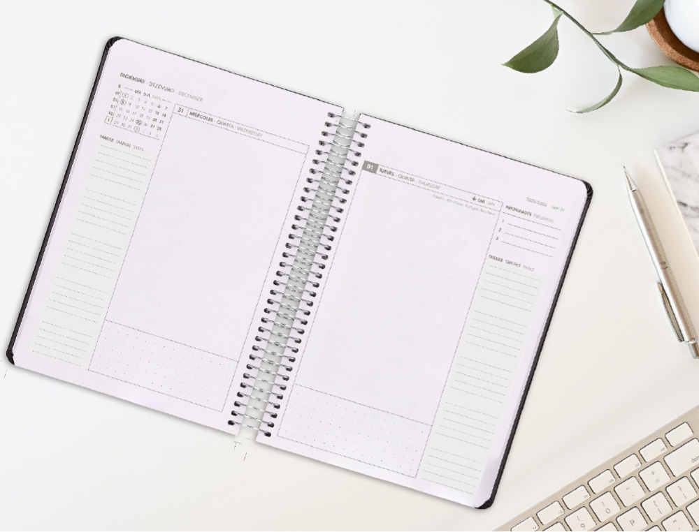 AGENDA ESPIRAL ANTARTIK HERE AND NOW A5+ 2026 DA PGINA ROSA PAPEL 80G FSC