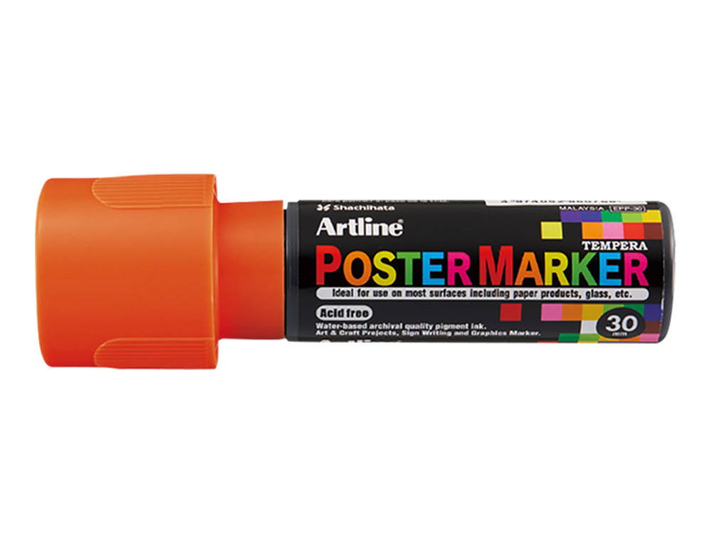 ROTULADOR ARTLINE POSTER MARKER EPP-30 PUNTA RECTANGULAR 30 MM COLOR NARANJA FLUOR